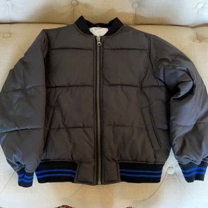 Boys gently used black bomber jacket